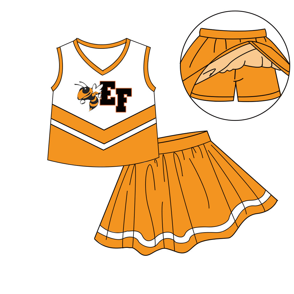 Preorder (moq 5)Baby Girls Sleeveless Vest Top Skirt Short Team Clothes Sets