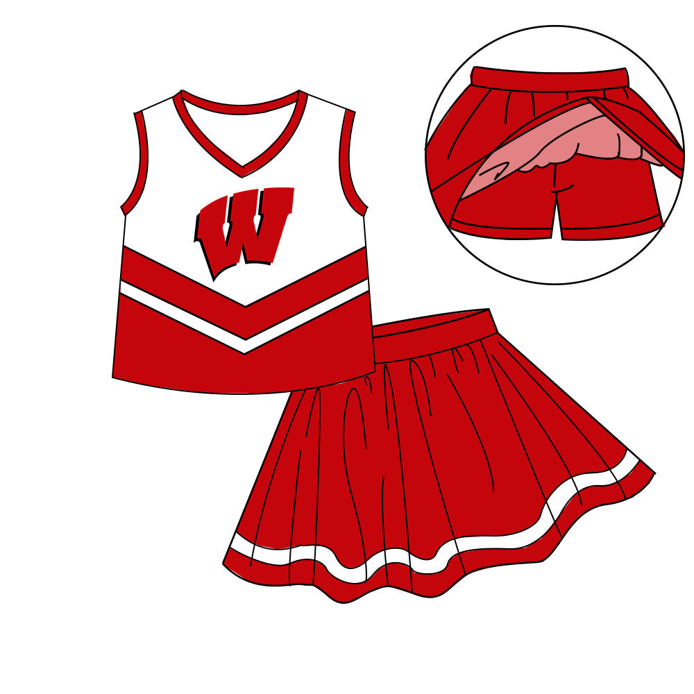 Preorder (moq 5)Baby Girls Sleeveless Vest Top Skirt Short Team Clothes Sets