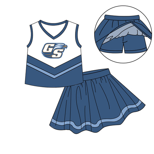Preorder (moq 5)Baby Girls Sleeveless Vest Top Skirt Short Team Clothes Sets