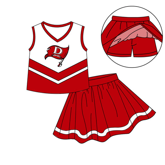 Preorder (moq 5)Baby Girls Sleeveless Vest Top Skirt Short Team Clothes Sets