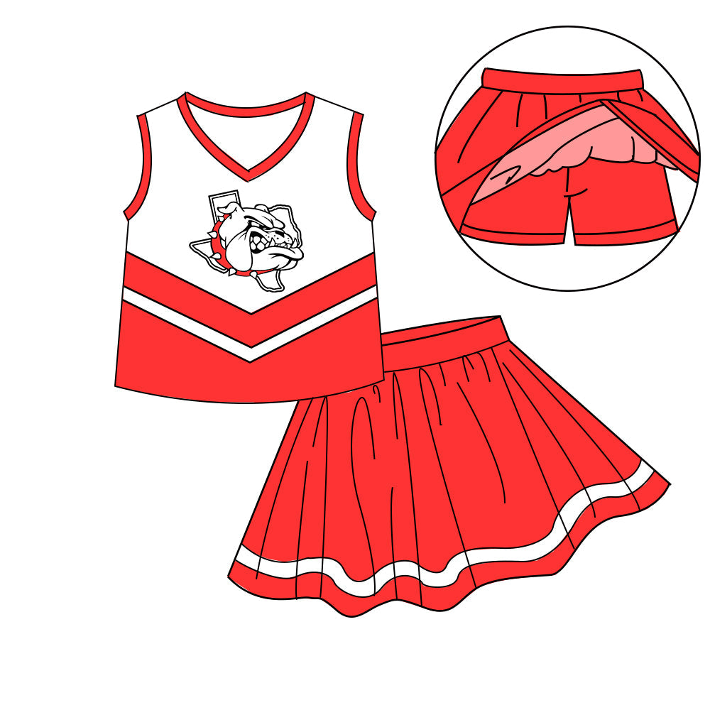 Preorder (moq 5)Baby Girls Sleeveless Vest Top Skirt Short Team Clothes Sets