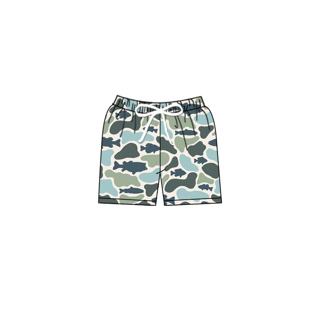 Preorder(moq 5) Baby Boys Southern Fishing Camo Swimming Trunks Bottom