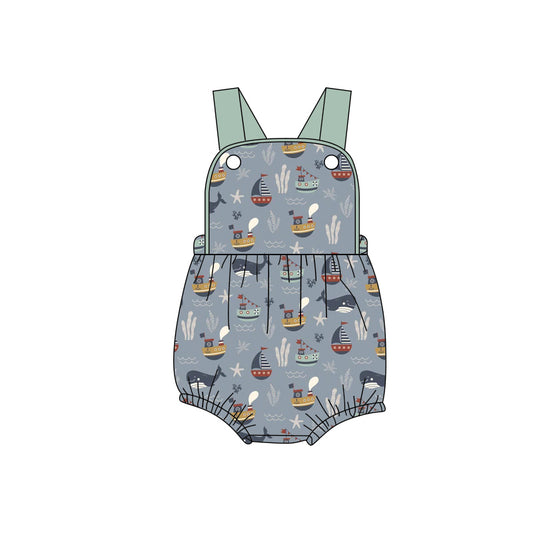 Preorder (moq 5)Baby Boys Strap Starfishes Boats Rompers