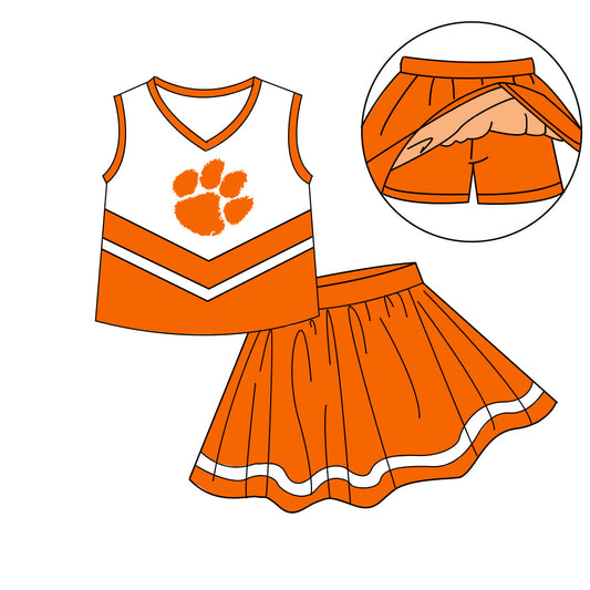 Preorder (moq 5)Baby Girls Sleeveless Vest Top Skirt Short Team Clothes Sets