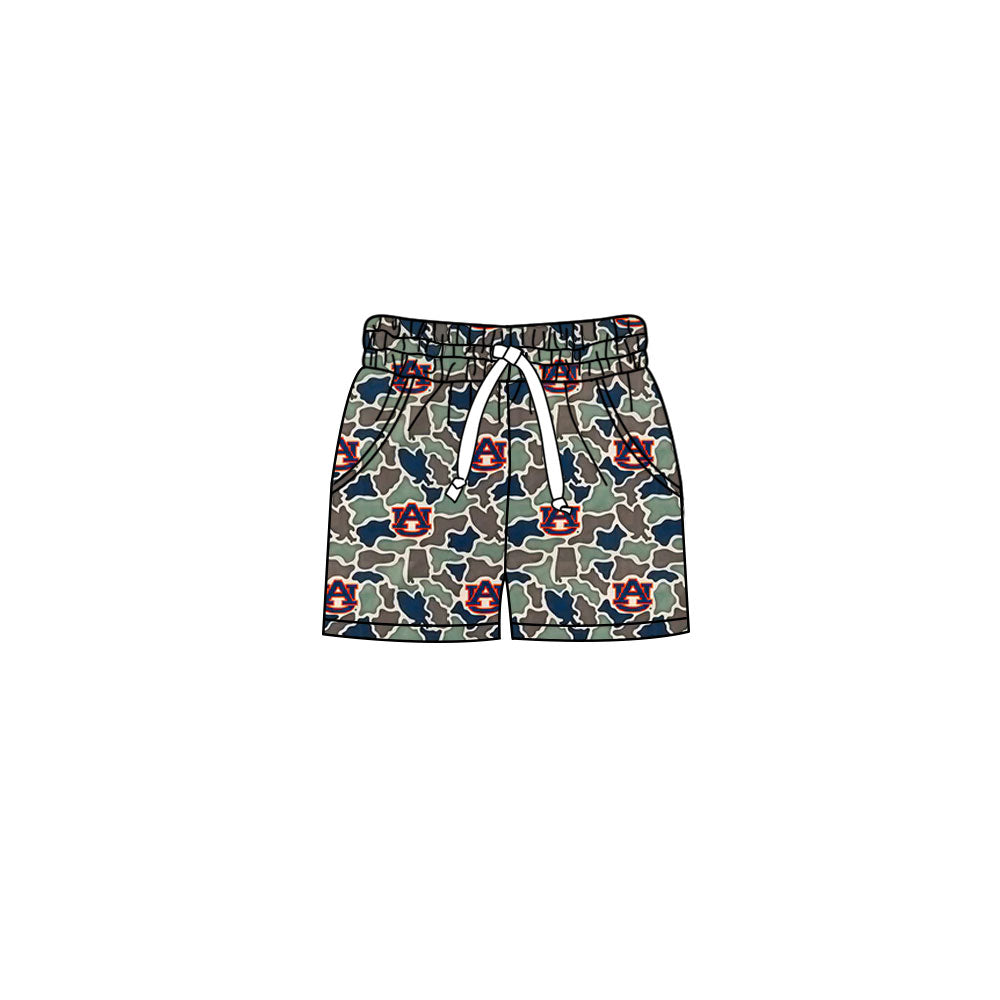 Preorder (moq 5)Baby Girls Southern Blue Camo AU Team Pockets Shorts Bottom