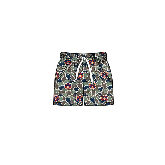 Preorder (moq 5)Baby Girls Southern Blue Camo AU Team Pockets Shorts Bottom