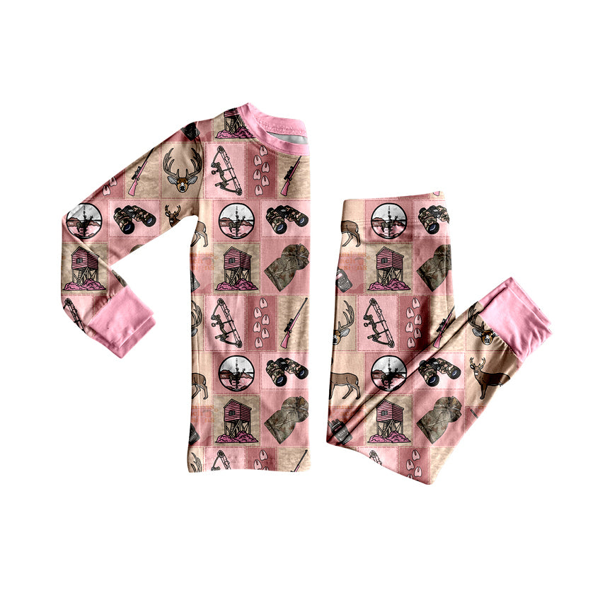 Preorder (moq 20)Baby Girls Bamboo Western Hunting Pajamas Set