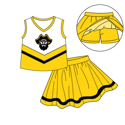 Preorder (moq 5)Baby Girls Sleeveless Vest Top Skirt Short Team Clothes Sets