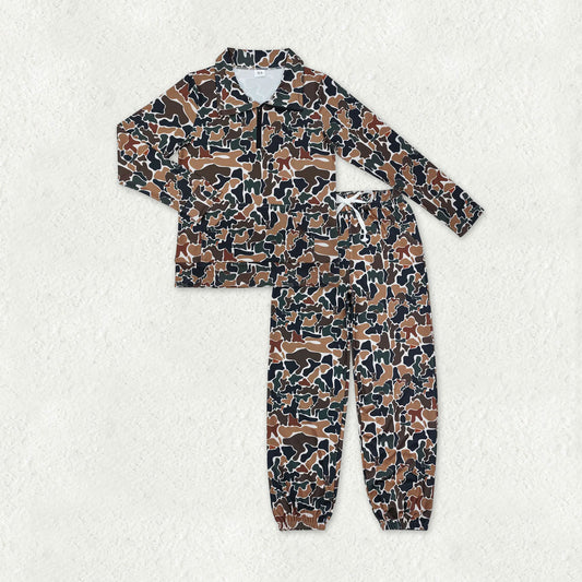 Mama and Me Southern Camo Zipper Pullover Top Pockets Jogger Pants Clothes Sets