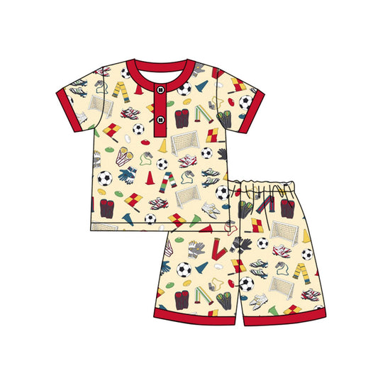 Preorder (moq 5)Baby Boys Sports Summer Shirt Top Shorts Pajamas Clothes Sets