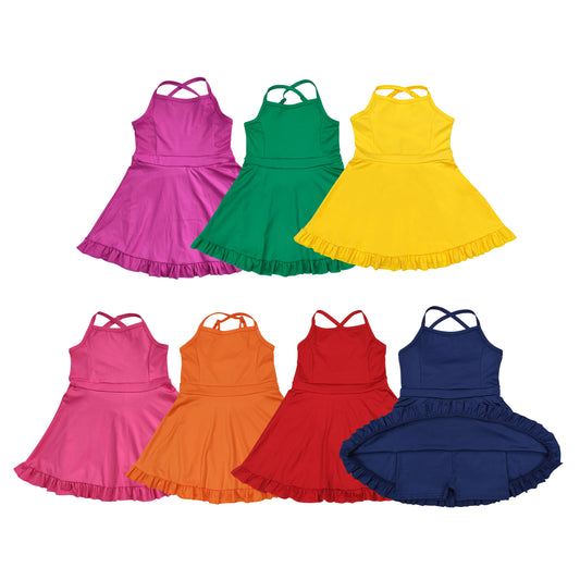 Sibling Baby Girls Knit Knee Length Active Wear Athletic Dresses