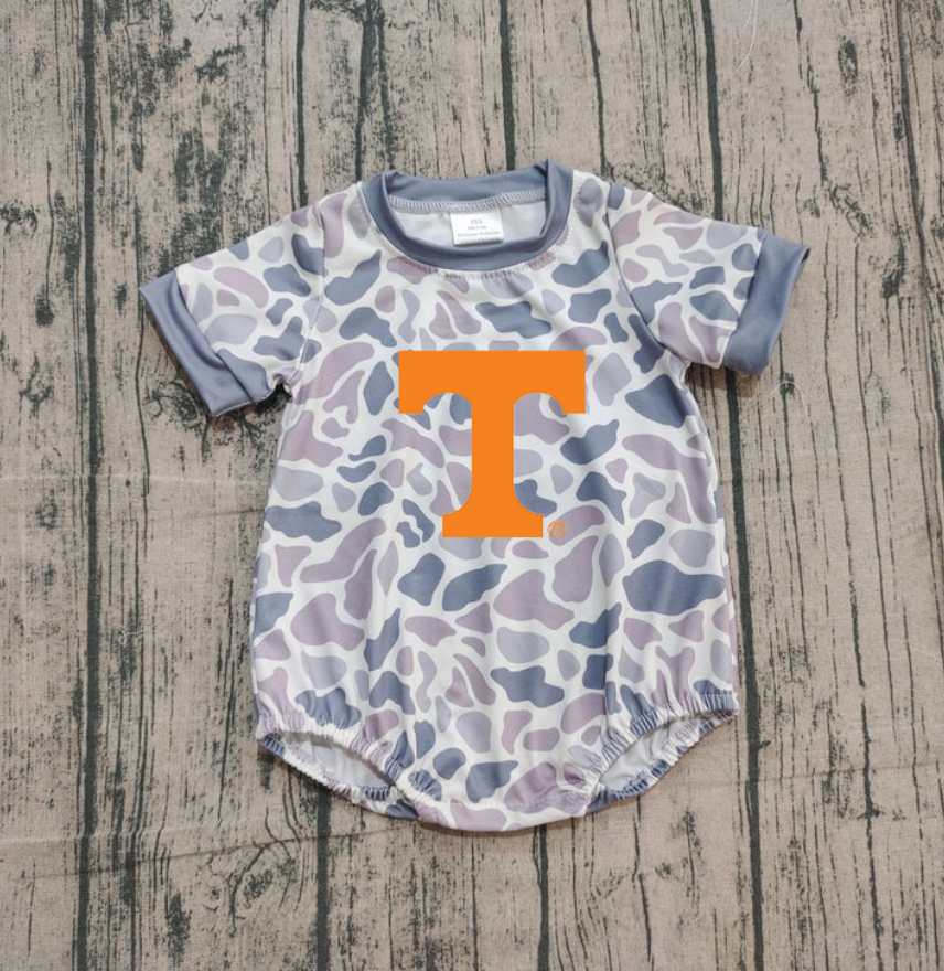 Preorder (moq 5)Baby Boys Grey Camo T Team Rompers