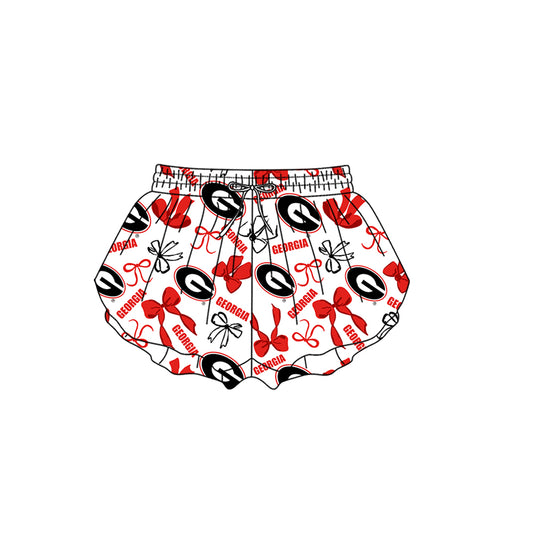 Preorder (moq 5)Baby Girls Georgia Bows Team Ruffle Shorts Bottom