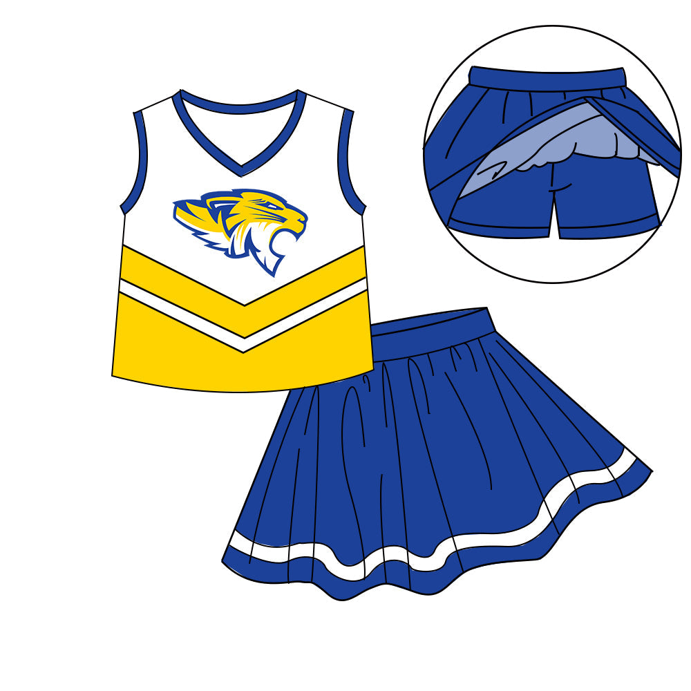 Preorder (moq 5)Baby Girls Sleeveless Vest Top Skirt Short Team Clothes Sets