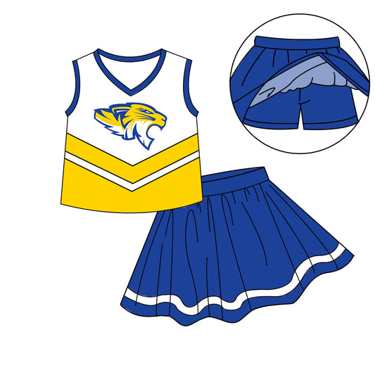 Preorder (moq 5)Baby Girls Sleeveless Vest Top Skirt Short Team Clothes Sets