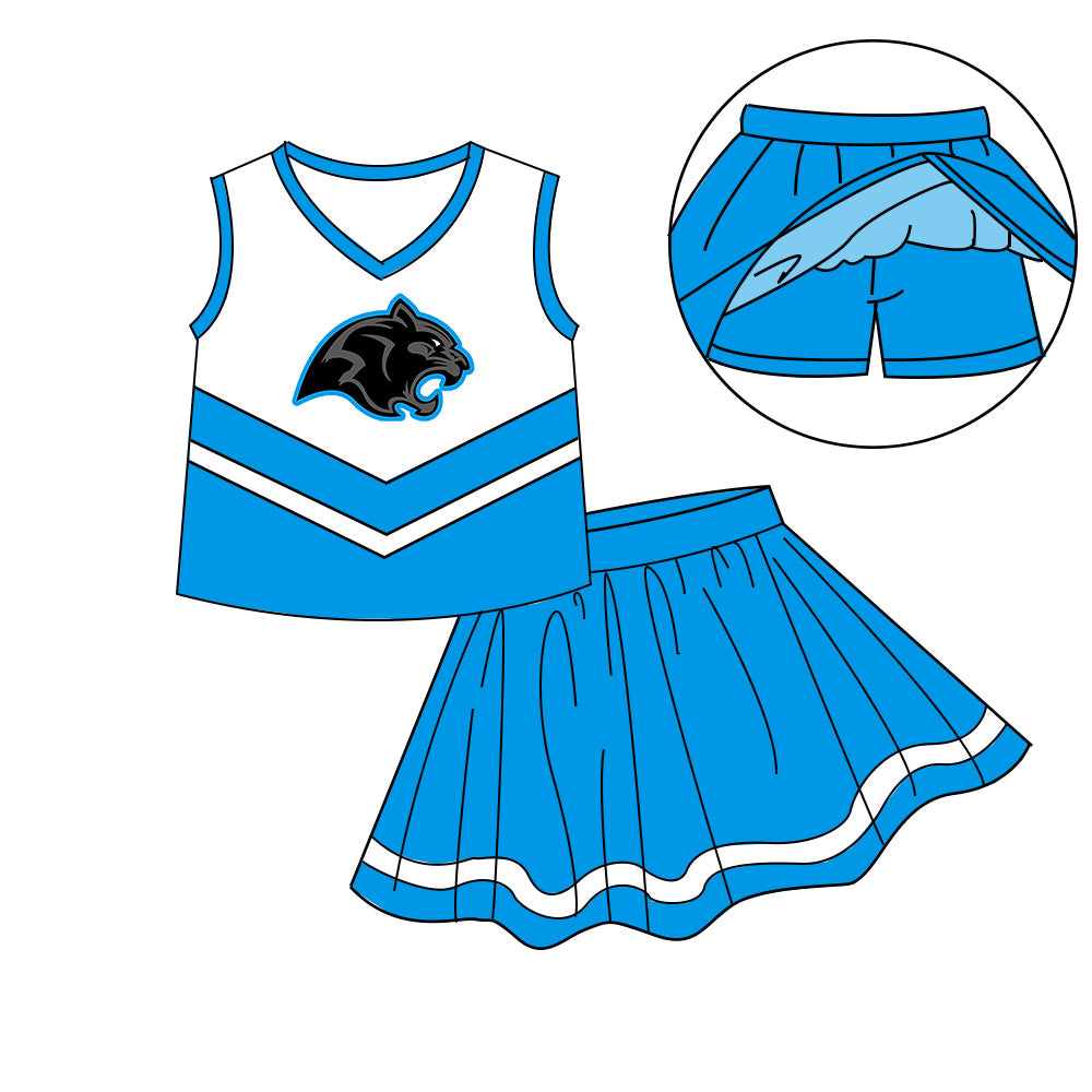 Preorder (moq 5)Baby Girls Sleeveless Vest Top Skirt Short Team Clothes Sets