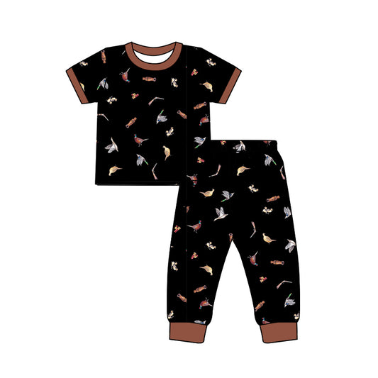 Preorder (moq 5)Baby Boys Colorful Birds Top Pants Western Pajamas Set