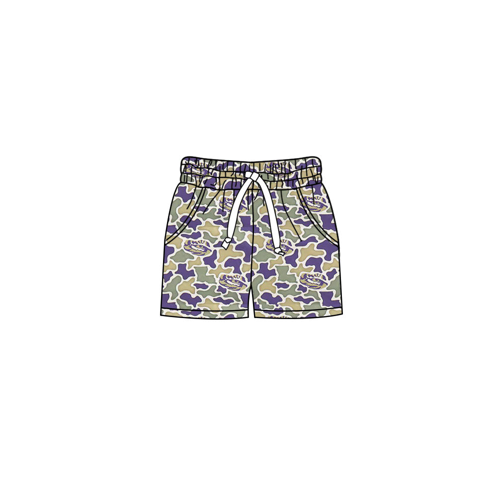 Preorder (moq 5)Baby Girls Southern Camo Team Pockets Shorts Bottom