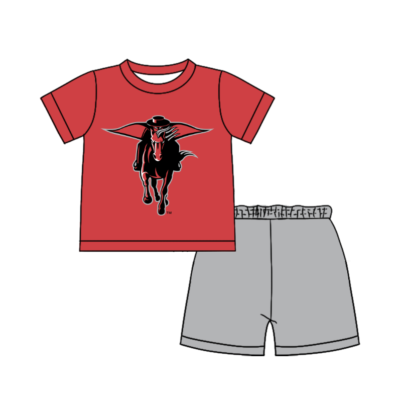 Preorder moq 5 Baby Boys Short Sleeve Shirts Top Short Team Clothes Set