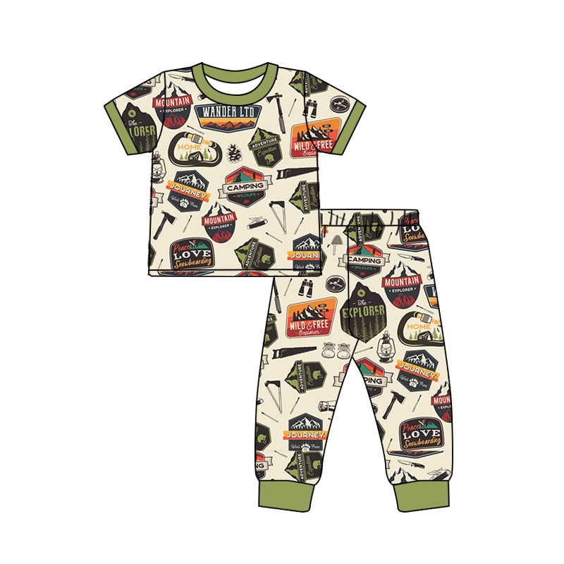 Preorder(moq 5)Baby Boys Camping Top Pants Hunting Pajamas Sets