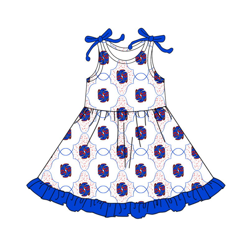 Preorder (moq 5)Baby Girls Bows Boots Checked Western Ruffle Knee Length Dresses
