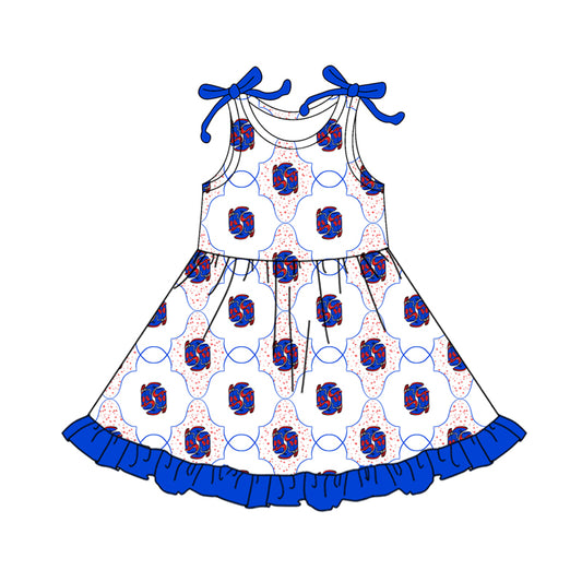 Preorder (moq 5)Baby Girls Bows Boots Checked Western Ruffle Knee Length Dresses