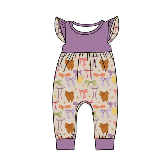 preorder(moq 5) Baby Girls Flutter Sleeve Colorful Bows Butterfly Rompers