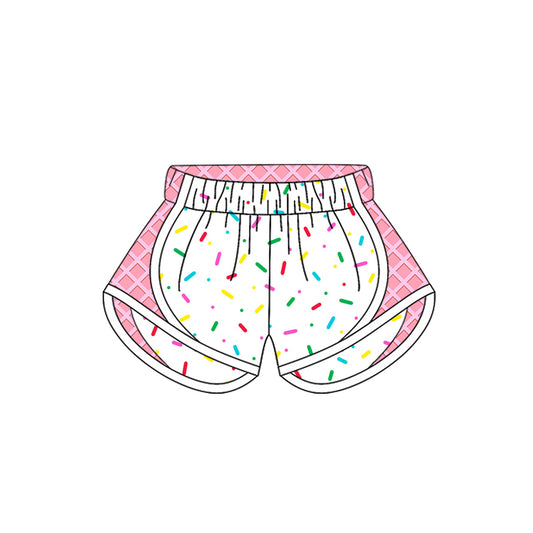 Preorder (moq 5)Baby Girls Pink Drip Sprinkles Team Shorts Bottom