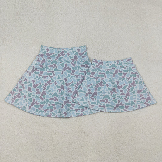 Mama and Me Adult Women Girls Western Green Camo Yoga Active Skirt Shorts Bottoms