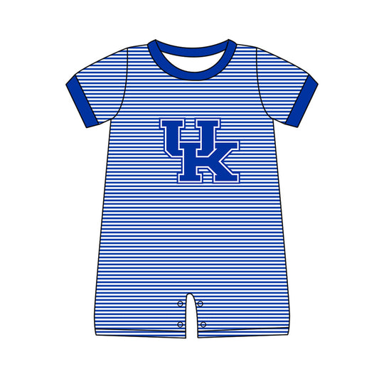 Preorder (moq 5)Baby Boys Blue Stripe UK Team Shorts Rompers