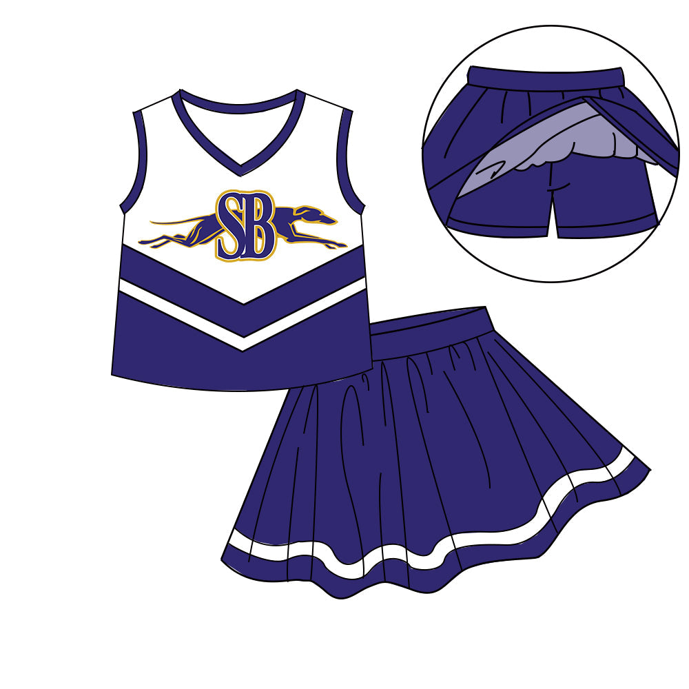 Preorder (moq 5)Baby Girls Sleeveless Vest Top Skirt Short Team Clothes Sets
