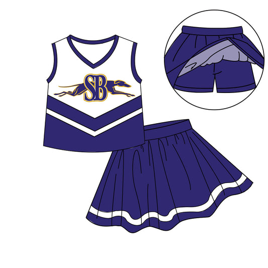Preorder (moq 5)Baby Girls Sleeveless Vest Top Skirt Short Team Clothes Sets