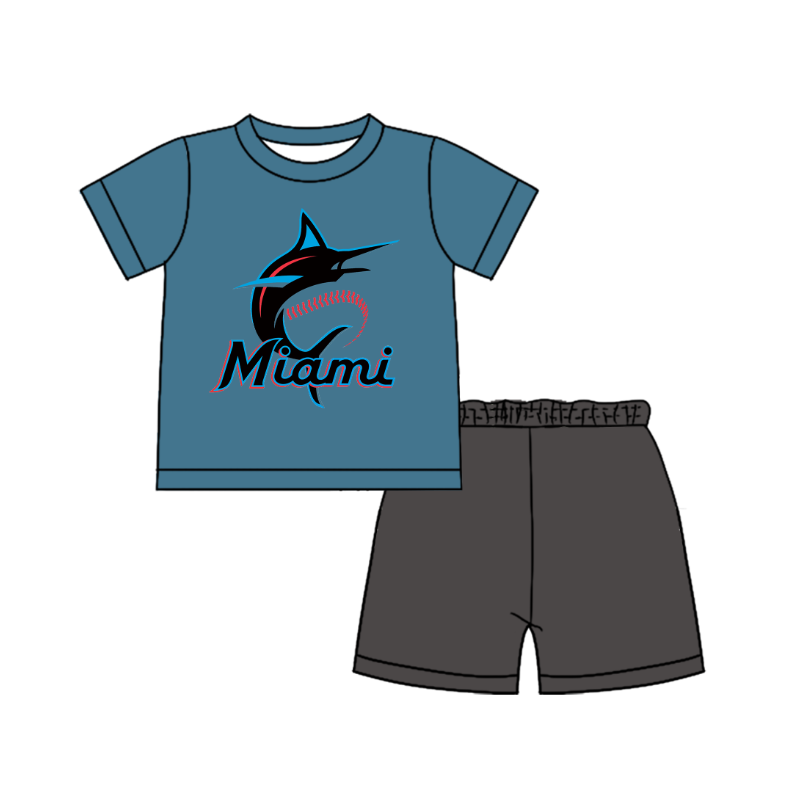 Preorder moq 5 Baby Boys Short Sleeve Shirts Top Short Team Clothes Set