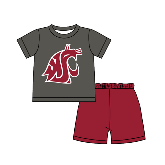 Preorder moq 5 Baby Boys Short Sleeve Shirts Top Short Team Clothes Set