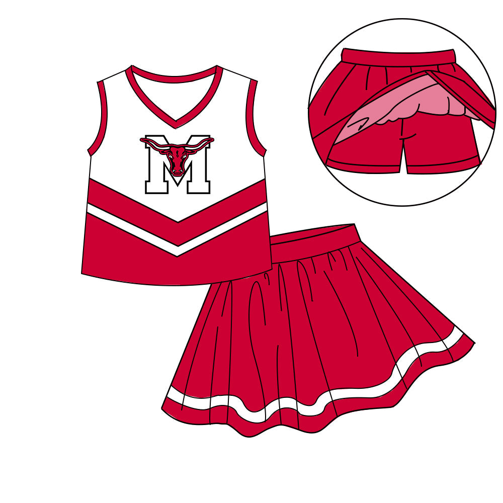 Preorder (moq 5)Baby Girls Sleeveless Vest Top Skirt Short Team Clothes Sets