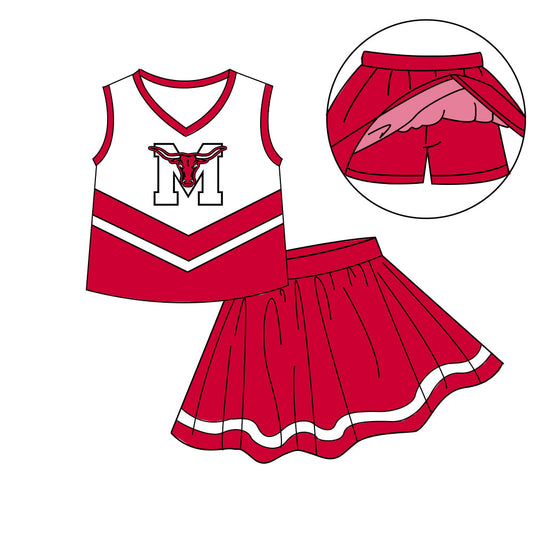 Preorder (moq 5)Baby Girls Sleeveless Vest Top Skirt Short Team Clothes Sets