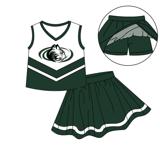 Preorder (moq 5)Baby Girls Sleeveless Vest Top Skirt Short Team Clothes Sets