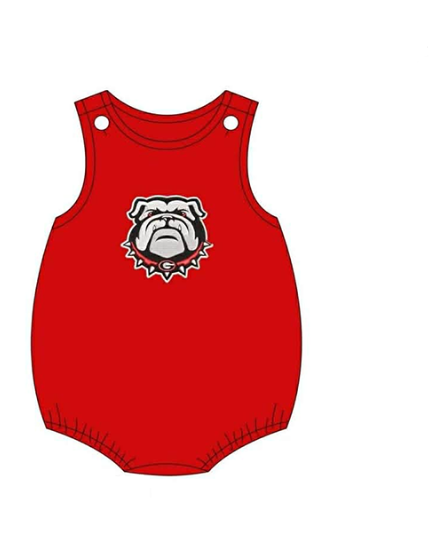 Preorder (moq 5)Baby Boys Sleeveless Bulldogs Team Rompers