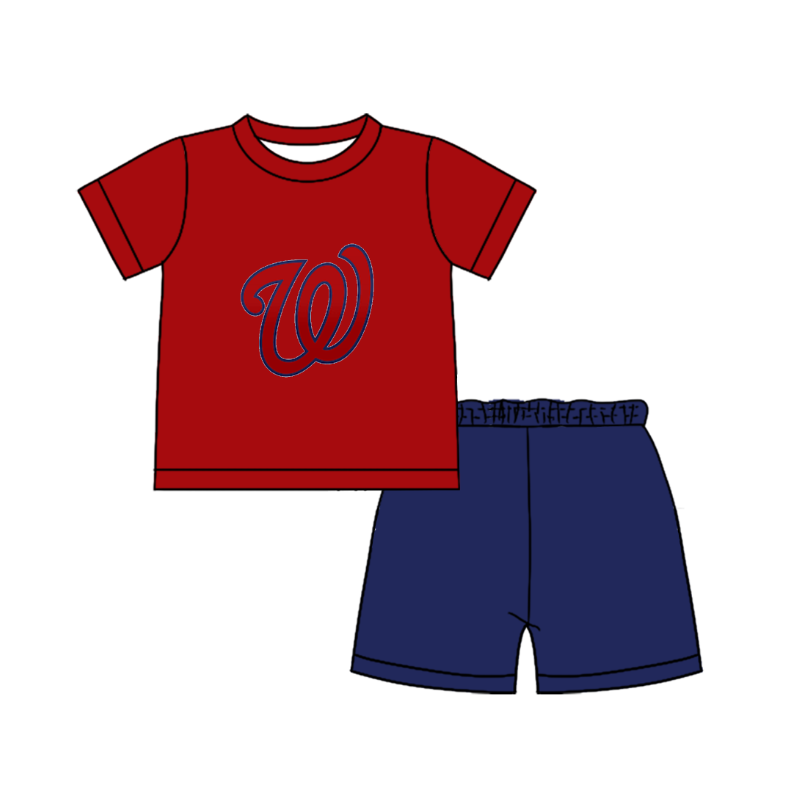 Preorder moq 5 Baby Boys Short Sleeve Shirts Top Short Team Clothes Set