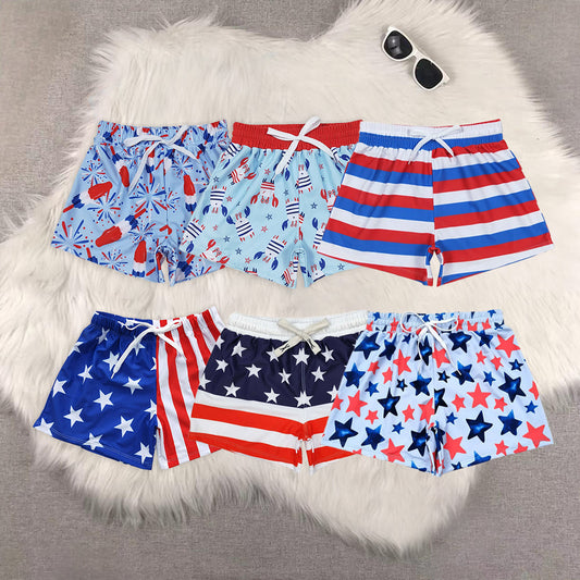 Sibling Baby Boys 4th Of July Star Western Trunks Swimsuits