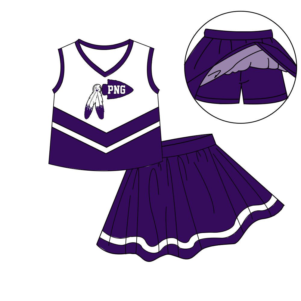 Preorder (moq 5)Baby Girls Sleeveless Vest Top Skirt Short Team Clothes Sets