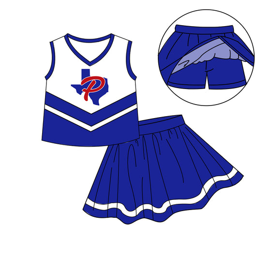 Preorder (moq 5)Baby Girls Sleeveless Vest Top Skirt Short Team Clothes Sets