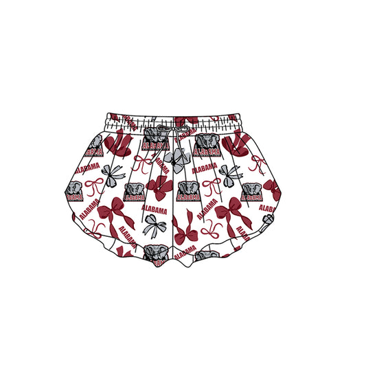 Preorder (moq 5)Baby Girls Alabama Bows Team Ruffle Shorts Bottom