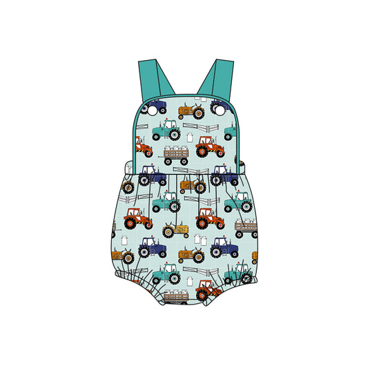 preorder(moq 5) Baby Boys Strap Milks Trucks Farm Rompers