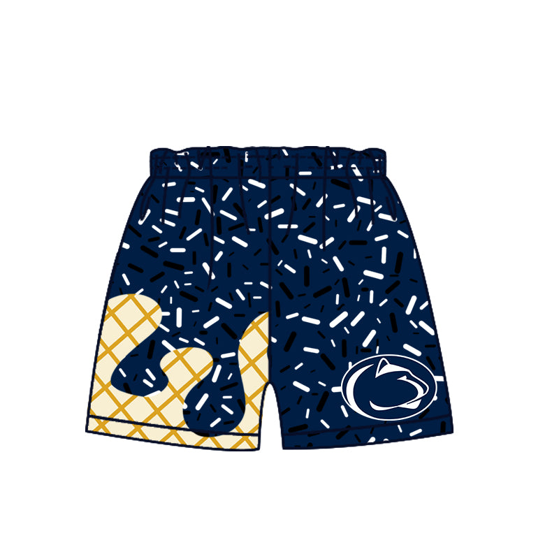 Preorder (moq 5)Baby Boys Navy Cheetah Drip Team Shorts Bottom