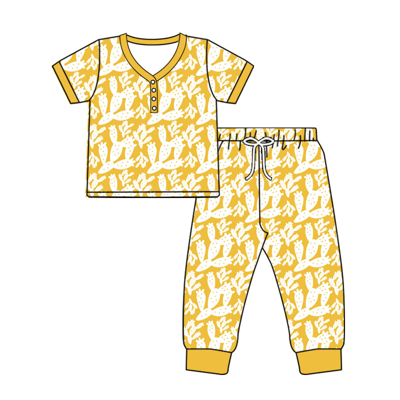 Preorder moq 5 Adult Women Polka Dots Cactus Top Pants Western Pajamas Set