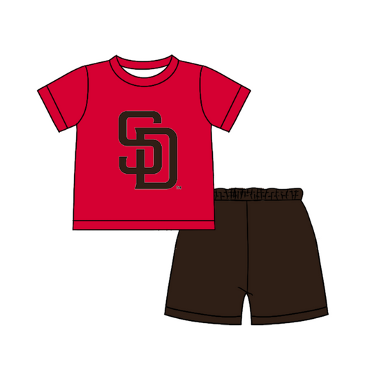 Preorder moq 5 Baby Boys Short Sleeve Shirts Top Short Team Clothes Set