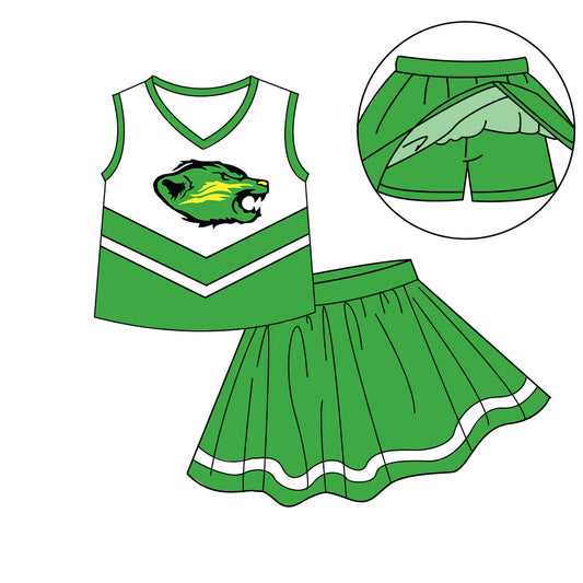 Preorder (moq 5)Baby Girls Sleeveless Vest Top Skirt Short Team Clothes Sets