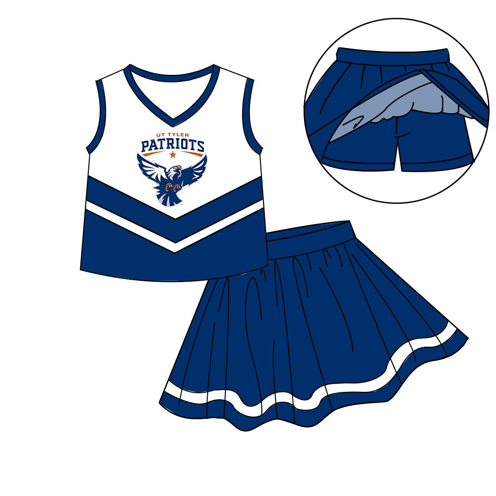 Preorder (moq 5)Baby Girls Sleeveless Vest Top Skirt Short Team Clothes Sets