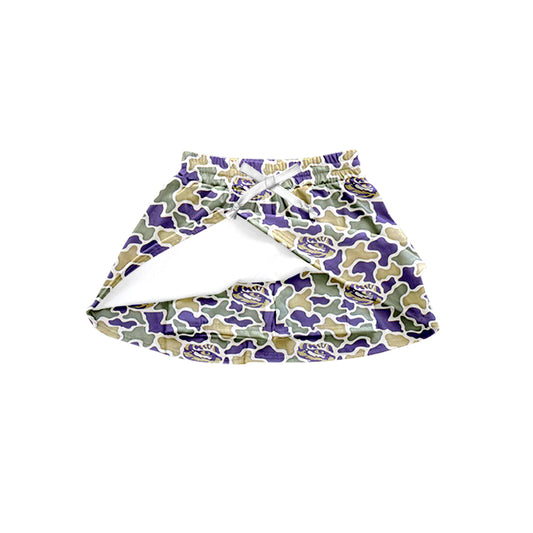 Preorder (moq 5)Baby Girls Southern Camo Team Skirt Shorts Bottom